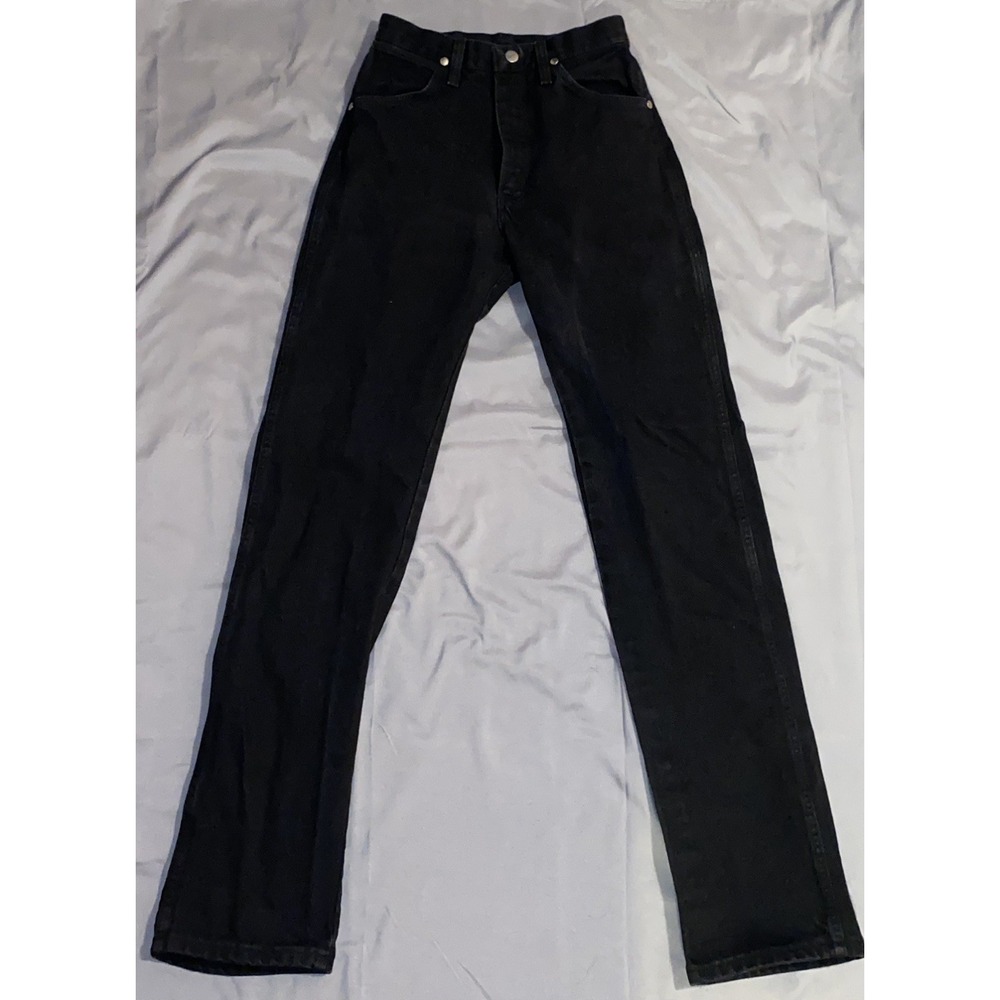 Vtg Wrangler Jeans Womens 5x34 Bareback Black wedgie wranglerHigh Rise 14NBPWK‎ - Picture 6 of 7